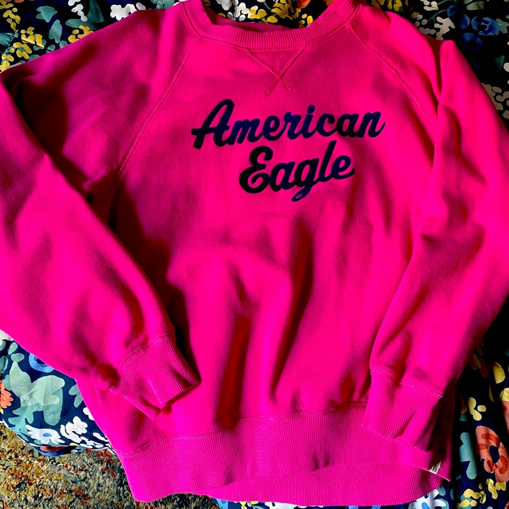 Hot pink American Eagle Crewneck Sweatshirt